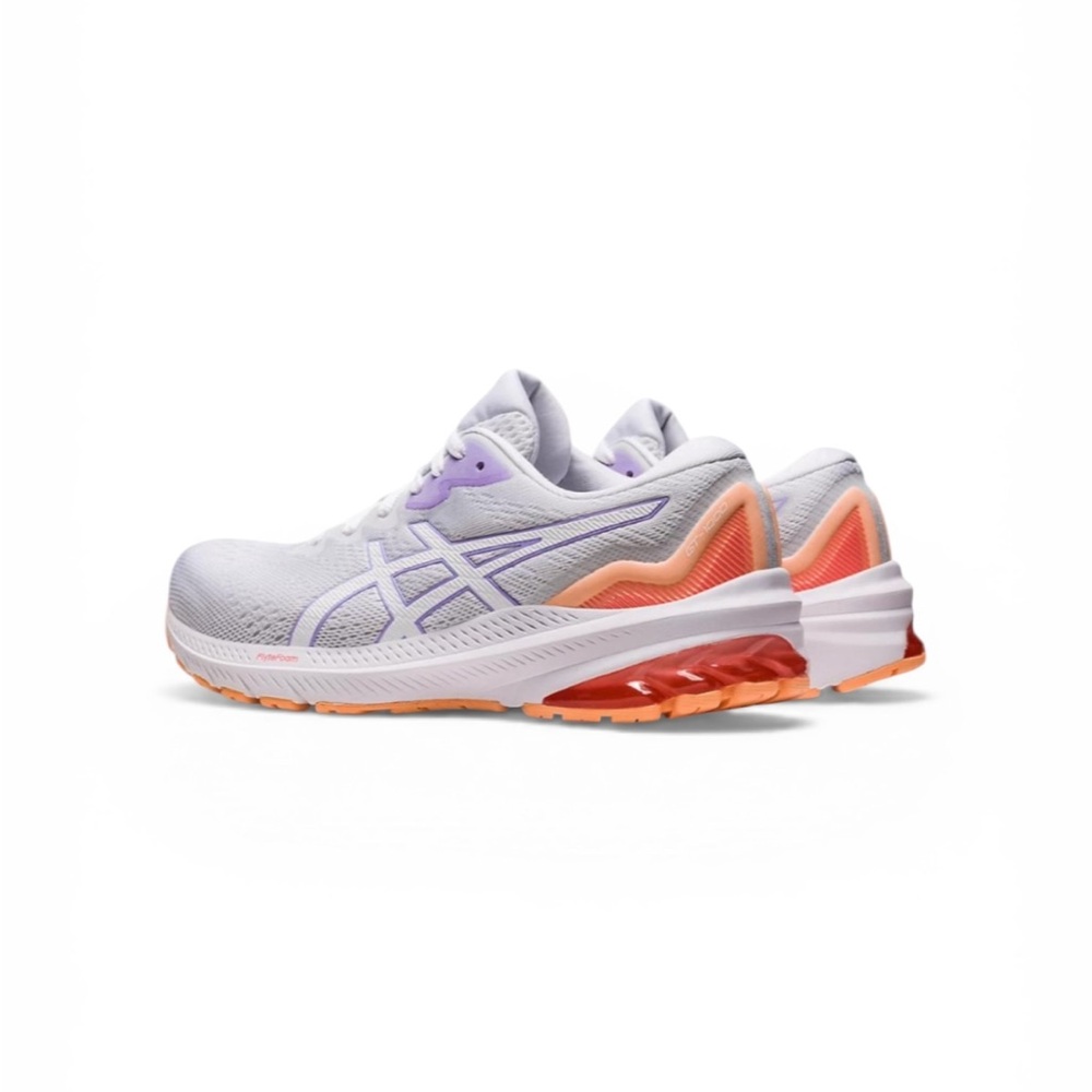 ASICS Women's White Running Shoes with Lavender and Orange Accents - Picture 3 of 5